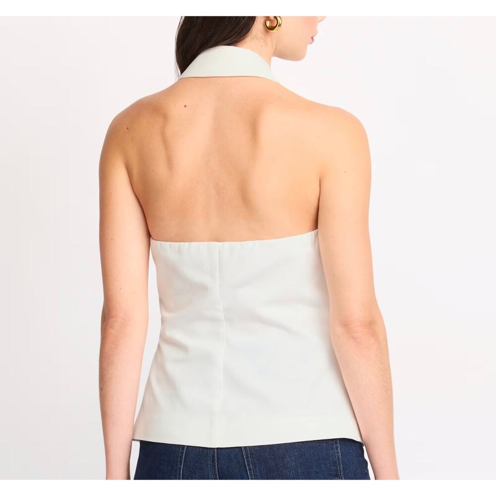 New O.P.T X Revolve white linen vest top $168 sz 8 - Picture 2 of 6